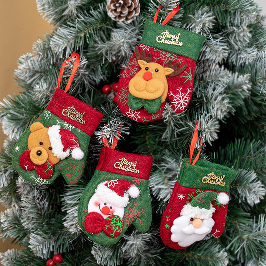 Christmas Decorations Santa Claus Sock Christmas Tree Ornaments Gift Bag Decoration Sock Gloves