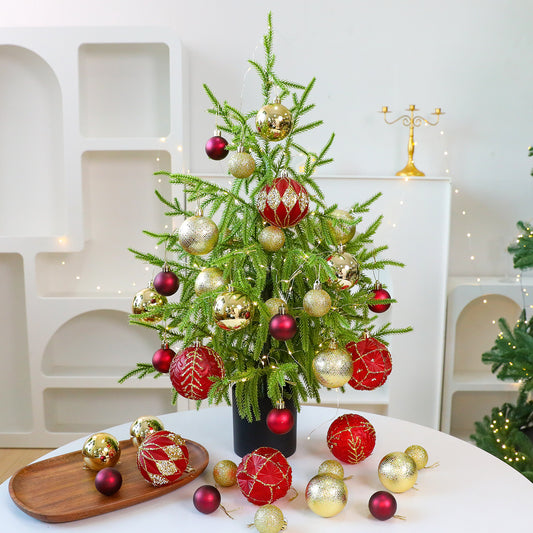 Santa Yuan New 36pcs Christmas Ball Set Home Personalized Christmas Tree Decoration Window Hanging Ornament