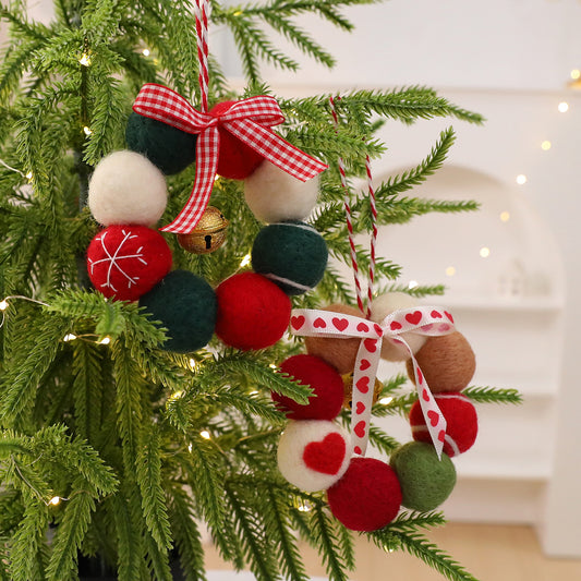 Santa Yuan New Christmas DIY Felt Bell Wreath Ornament Tree Decoration Window Display Decorative Item
