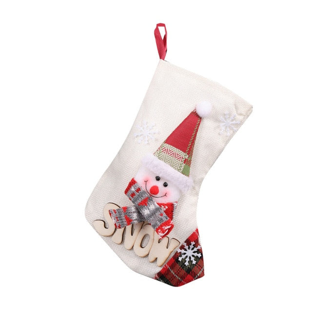 Christmas Stockings Santa Candy BagClaus Sock Gift Kids Candy Bag Xmas Noel Decoration for Home Christmas Tree Ornaments HX08
