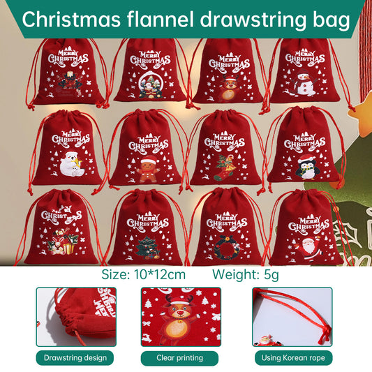 Christmas Gift Velvet/linen Drawstring Bags Bracelet Jewelry Candy Packaging Bags