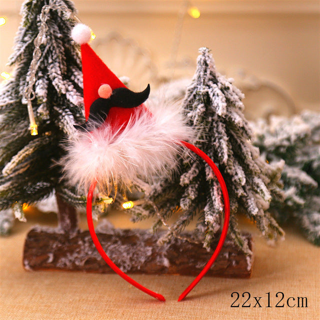 Christmas Tree Headband Elk Santa Snowman Ornaments Christmas Decorations for Kids Adult Noel Decor Navidad New Year 2020 Gifts