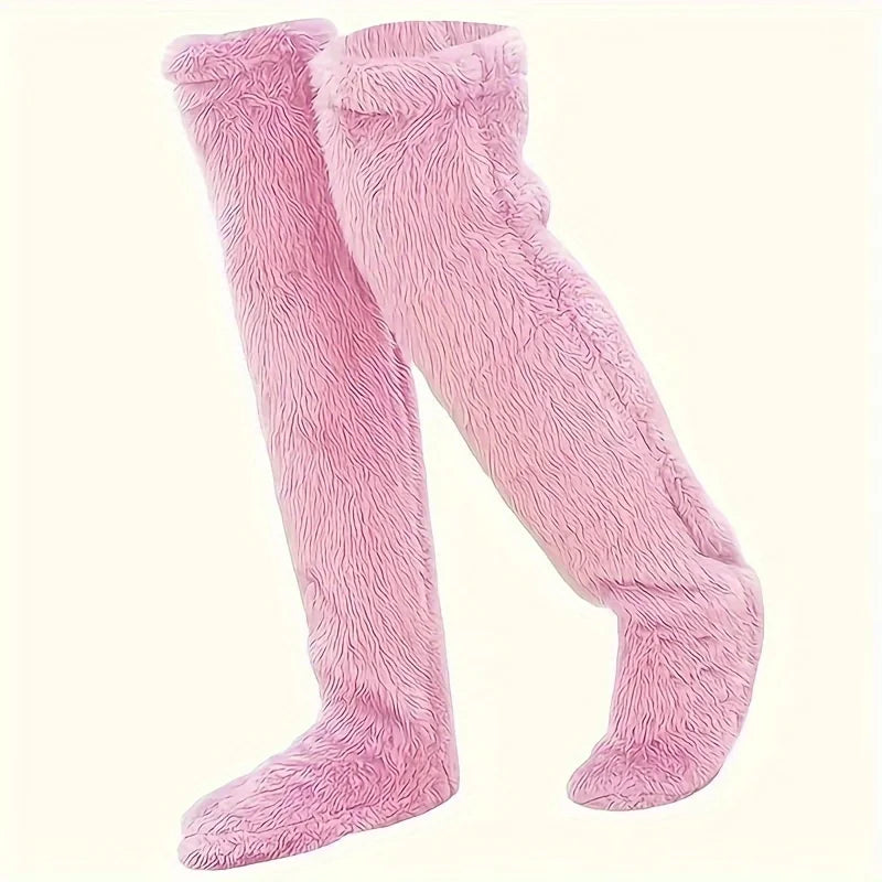 Jambes froides chaussettes chaudes ours en peluche sol mi-mollet genouillères chaud haut hiver chaud hommes et femmes Halloween
