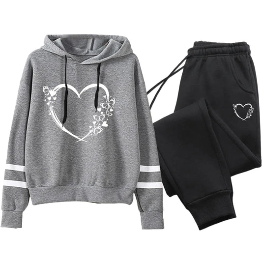 Ensemble deux pièces ample et confortable pour femmes, survêtement à rayures, costume de sport pour femmes, sweat à capuche décontracté, ensembles de Jogging quotidiens, 2025