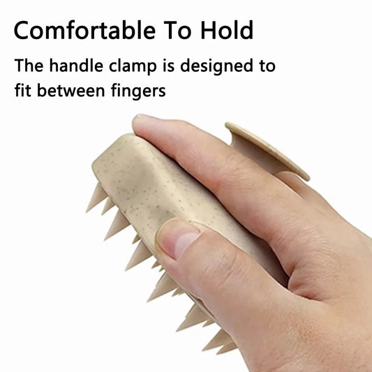 Silicone Hair Wash Brush Wheat Straw Silicone Hair Wash Brush Head Brush Scalp Stop Itch Scratching Comb Hairdressing Set