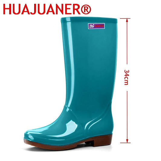 Chaussures De pluie décontractées en PVC avec velours pour femmes, bottes hautes imperméables et antidérapantes, nouvelle mode tendance pour les raisons Botas De Mujer