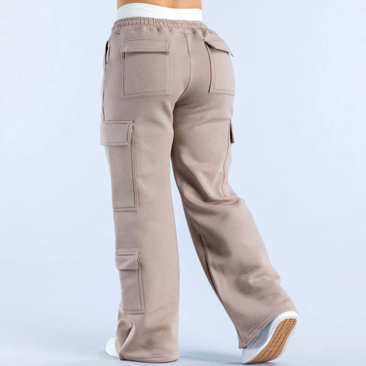 Pantalons décontractés pour hommes, poches multiples, pantalons de travail de Style américain pour femmes, taille basse, ceinture, jambe droite, jambes larges