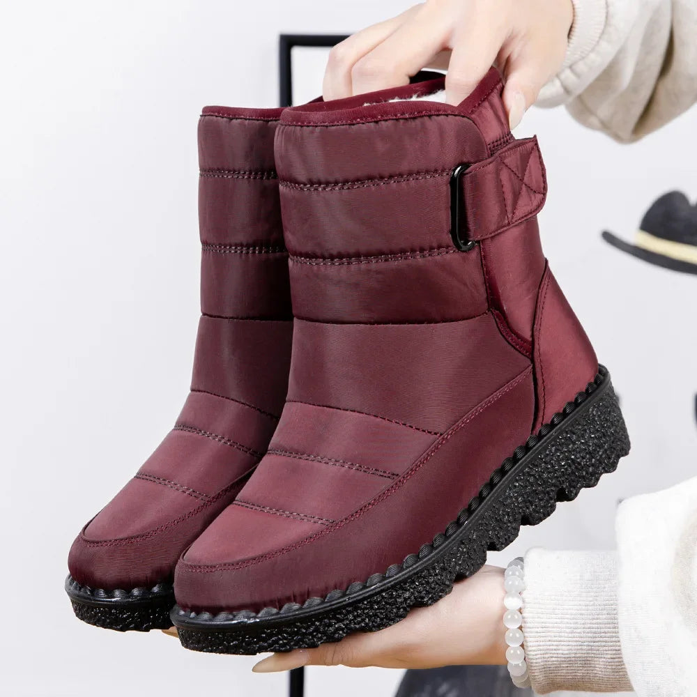 Bottes femmes antidérapantes imperméables hiver bottes De neige plate-forme chaussures pour femmes bottines chaudes coton rembourré chaussures Botas De Mujer