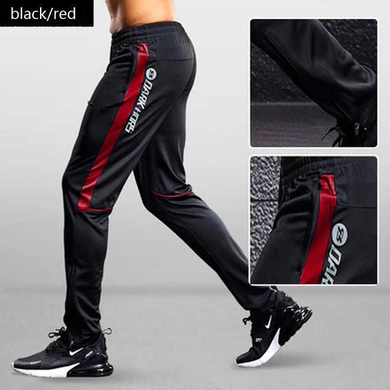 Pantalons de Sport pour hommes pantalons de course avec poches zippées entraînement de Football pantalons de Sport de Jogging Fitness Leggings de Football pantalons de survêtement