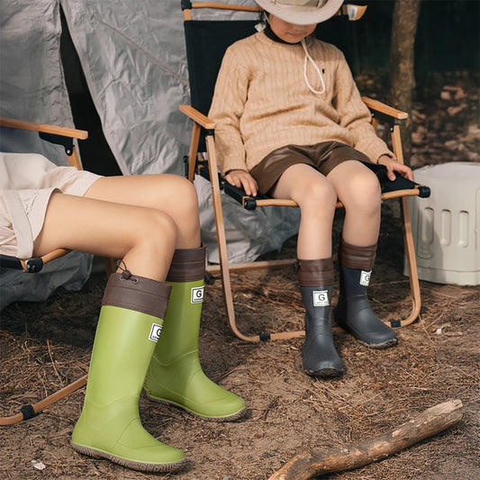 Chaussures de pluie à manches courtes pour hommes et femmes, bottes de pluie antidérapantes doublées en polaire pour adultes, chaussures de travail en plein air