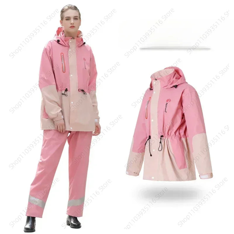 Split Raincoat Jacket Rain Pants Suit Adult Waterproof Outdoor Motorcycle Cycling Hiking Fishing Rainproof Protective 비옷