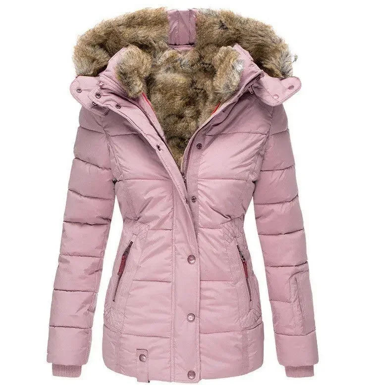Manteau à capuche et fermeture éclair pour femme, veste d'hiver à manches longues, nouvelle mode décontractée, couleur unie, Parka, automne 2023
