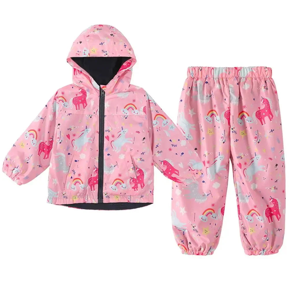 Ensembles imperméables de dessin animé pour enfants, ensemble de vêtements haut et bas pour garçons, costume imperméable 2 pièces pour filles, vêtements de pluie d'automne