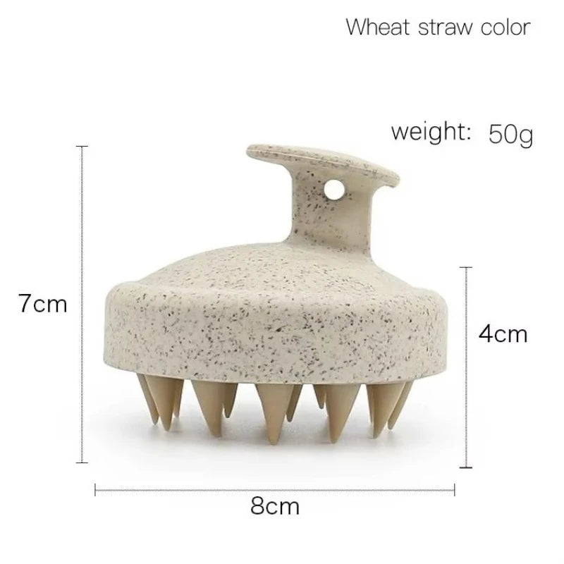Silicone Hair Wash Brush Wheat Straw Silicone Hair Wash Brush Head Brush Scalp Stop Itch Scratching Comb Hairdressing Set