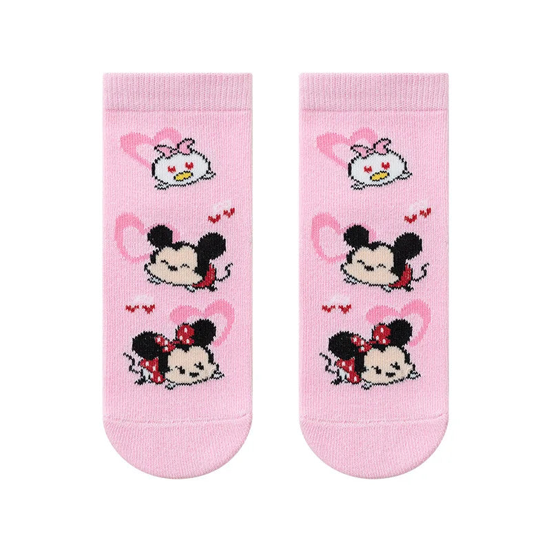 5 paires Minnie Mickey enfants chaussettes mignon dessin animé fille chaussettes automne hiver coton chaussettes kawii Tube moyen enfants chaussettes 1-8 ans