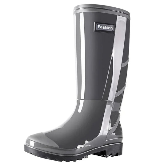 Bottes de pluie de Camouflage à Tube haut pour hommes, résistantes à l'usure, imperméables, fond de Tendon de vache, doublure polaire chaude, chaussures de Style populaire