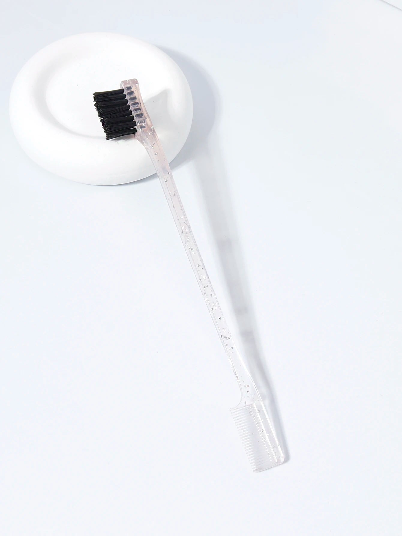 Brosse de contrôle de bord Double face, brosse à sourcils de beauté de coiffure naturelle, spéciale pour les vrais cheveux