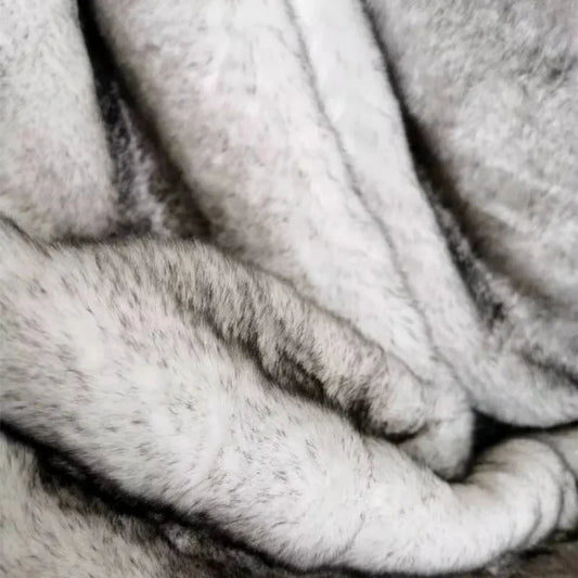 Couverture en Fausse Fourrure de Renard Imitée, Plaid Doux et Chaud, Peluche Longue d'Hiver, Décoration de la Maison, Canapé-Lit, Shaggy