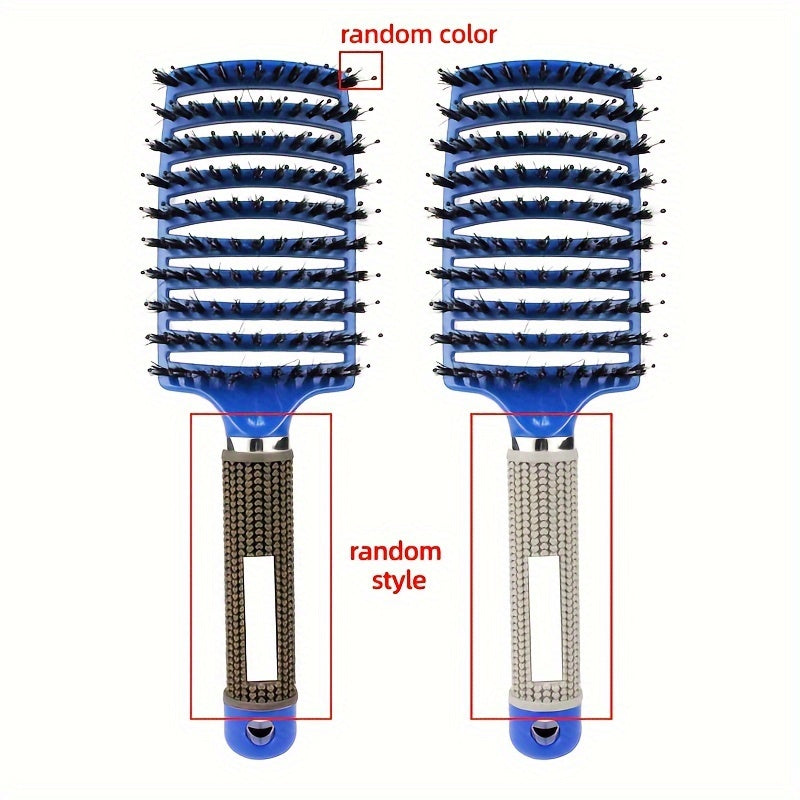 1pc Professional Detangling Hair Brush for Women with Curly Hair - Ergonomic Handle, Colorful Bristles for Wet/Dry Hair, Gentle Scalp Massage & Knot-Free Detangling, Durable Styling Tool for Long Hair Care, Curly Hair Brush,