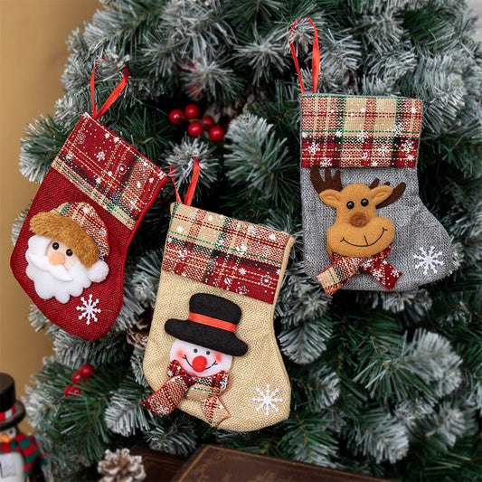 Christmas Decorations Christmas Mini Socks Christmas Tree Ornaments Gift Bags Candy Socks for Kindergarten