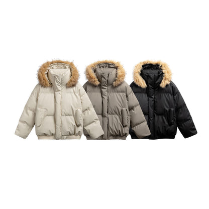 Manteau hiver Leather Cotton Coat for Men and Women Thick Warm Winter Outerwear