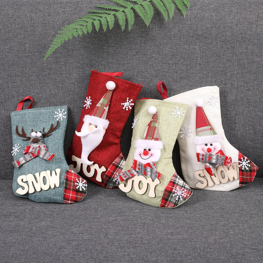 Christmas Stockings Santa Candy BagClaus Sock Gift Kids Candy Bag Xmas Noel Decoration for Home Christmas Tree Ornaments HX08