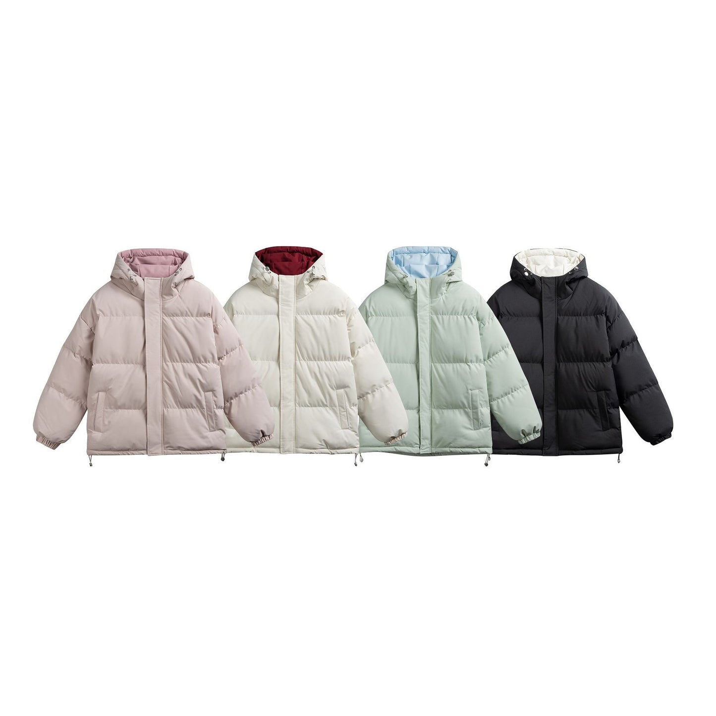 Manteau hiver Casual Hooded Coat for Couples Loose Thick Warm