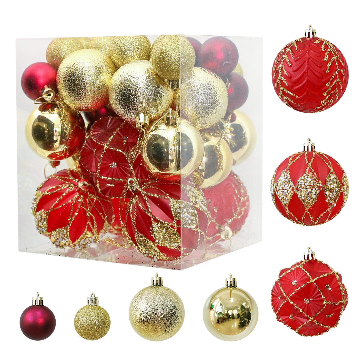 Santa Yuan New 36pcs Christmas Ball Set Home Personalized Christmas Tree Decoration Window Hanging Ornament