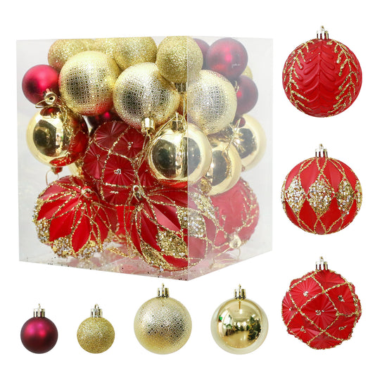 Santa Yuan New 36pcs Christmas Ball Set Home Personalized Christmas Tree Decoration Window Hanging Ornament