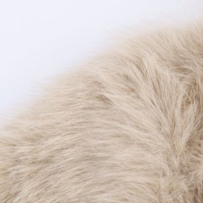 Women's collar long sleeved zipper faux fur jacket