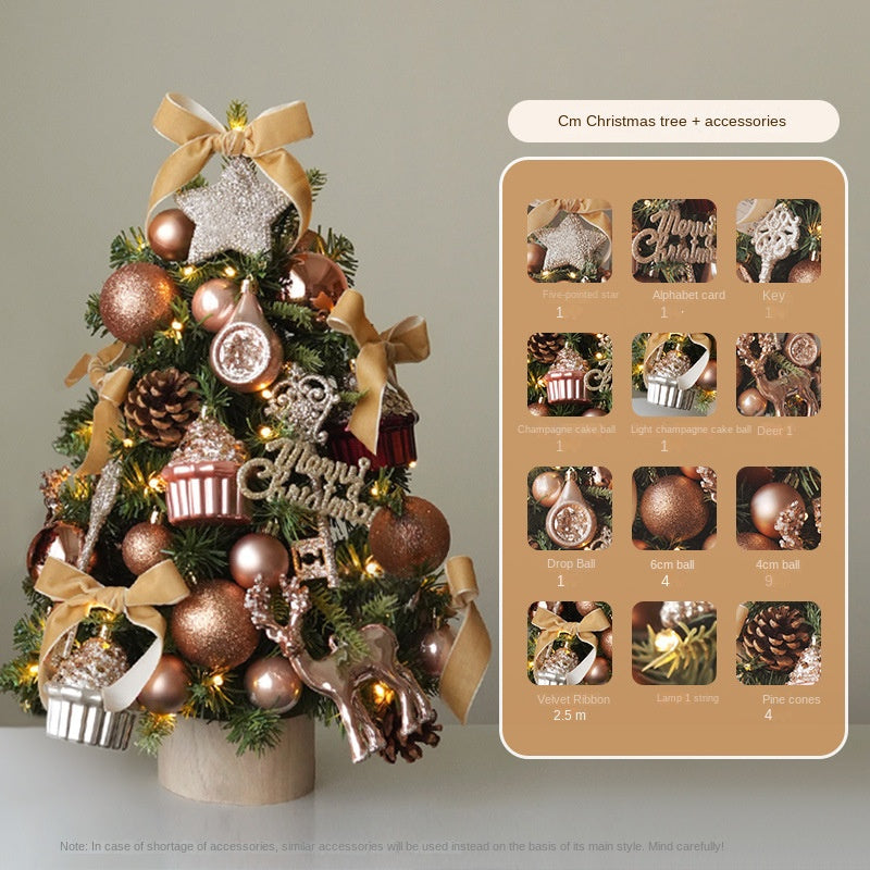 Santa Deer Christmas Tree Set Mini Christmas Tree Decoration for Table Cake Display