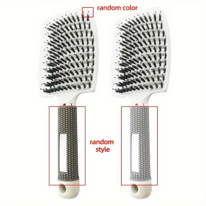 1pc Professional Detangling Hair Brush for Women with Curly Hair - Ergonomic Handle, Colorful Bristles for Wet/Dry Hair, Gentle Scalp Massage & Knot-Free Detangling, Durable Styling Tool for Long Hair Care, Curly Hair Brush,