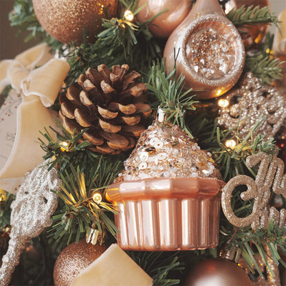 Santa Deer Christmas Tree Set Mini Christmas Tree Decoration for Table Cake Display