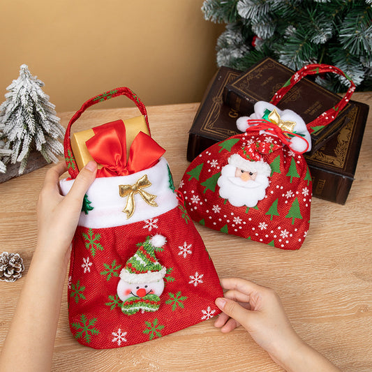 Christmas Decoration Supplies New Santa Claus Gift Bag Christmas Candy Bag Christmas Gift Bag Apple Bag