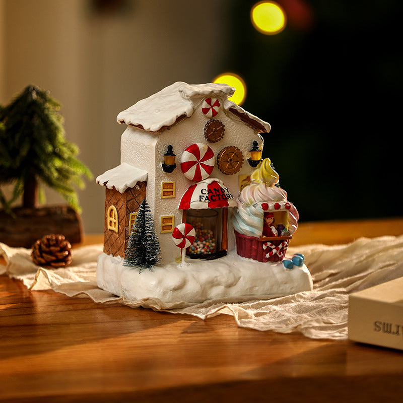 Christmas Decorations Candy House Glowing Music House Gingerbread House Desktop Creative Ornaments Christmas Gifts