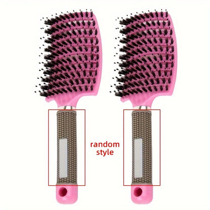 1pc Professional Detangling Hair Brush for Women with Curly Hair - Ergonomic Handle, Colorful Bristles for Wet/Dry Hair, Gentle Scalp Massage & Knot-Free Detangling, Durable Styling Tool for Long Hair Care, Curly Hair Brush,