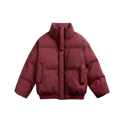 Collar PU Leather Cotton Coat for Men and Women Thick Warm Cotton Jacket