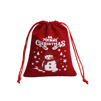 Christmas Gift Velvet/linen Drawstring Bags Bracelet Jewelry Candy Packaging Bags