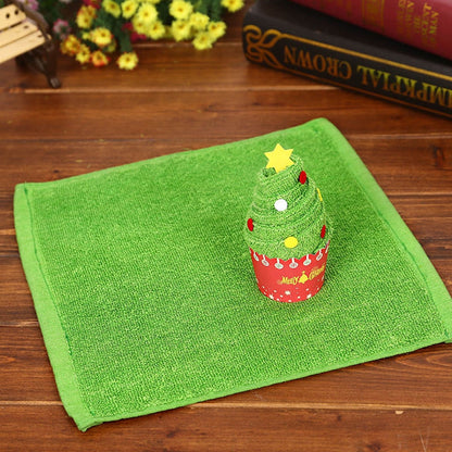 30x30cm Exquisite Christmas Gift Cupcake Cotton Towel with Packaging Bag Natal Noel Christmas Decorations for Home Kids Children