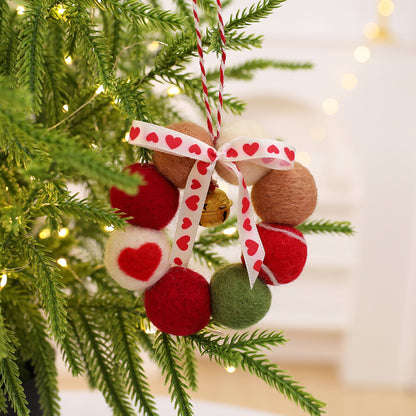 Santa Yuan New Christmas DIY Felt Bell Wreath Ornament Tree Decoration Window Display Decorative Item