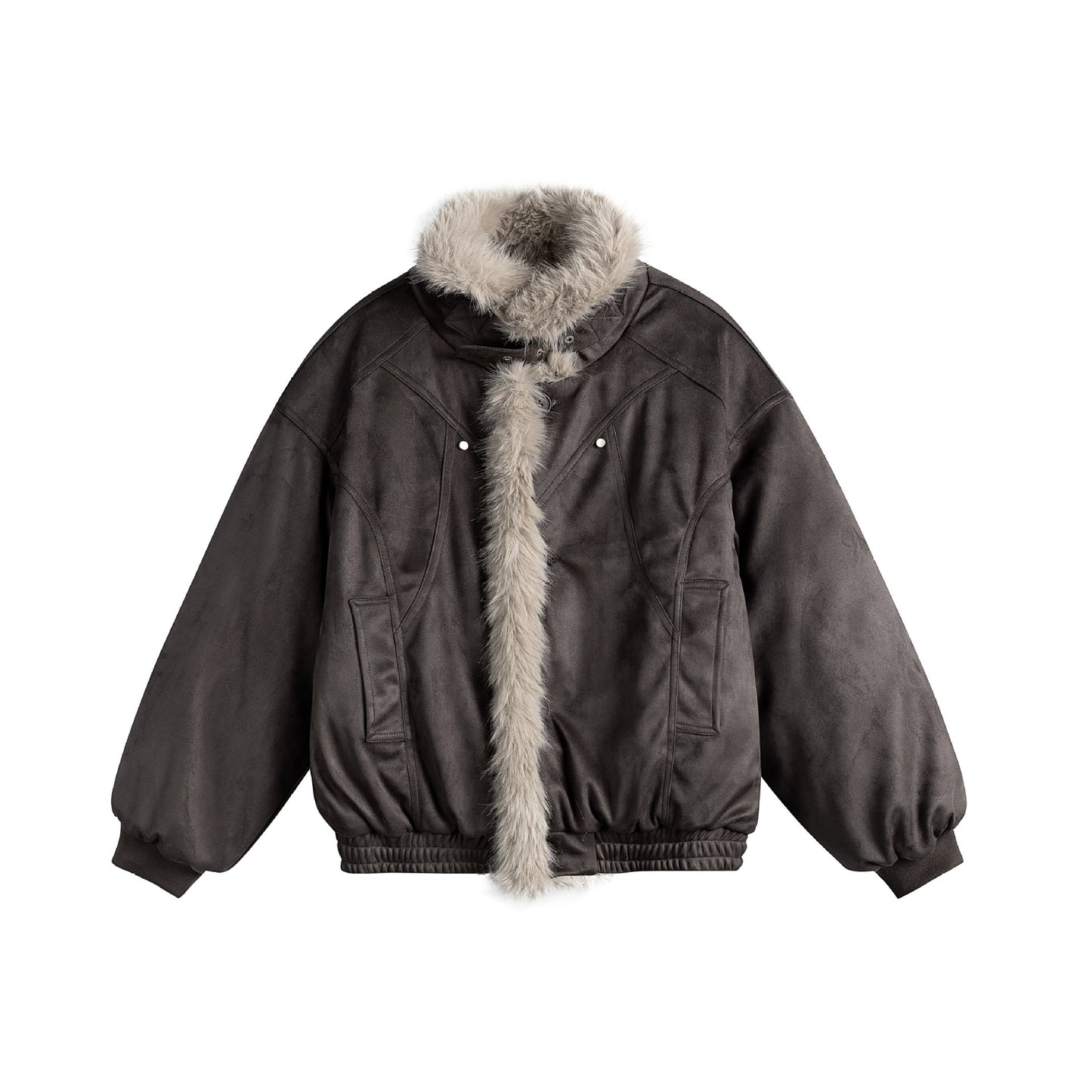 Manteau hiver Design Faux Suede Collar Cotton Coat