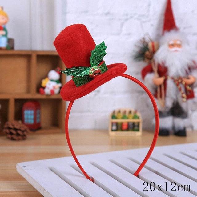 Christmas Tree Headband Elk Santa Snowman Ornaments Christmas Decorations for Kids Adult Noel Decor Navidad New Year 2020 Gifts