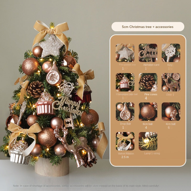 Santa Deer Christmas Tree Set Mini Christmas Tree Decoration for Table Cake Display