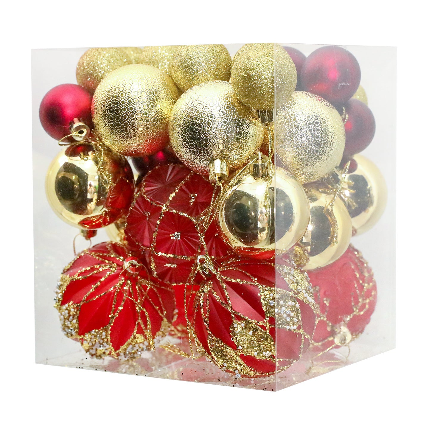 Santa Yuan New 36pcs Christmas Ball Set Home Personalized Christmas Tree Decoration Window Hanging Ornament