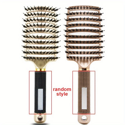 1pc Professional Detangling Hair Brush for Women with Curly Hair - Ergonomic Handle, Colorful Bristles for Wet/Dry Hair, Gentle Scalp Massage & Knot-Free Detangling, Durable Styling Tool for Long Hair Care, Curly Hair Brush,