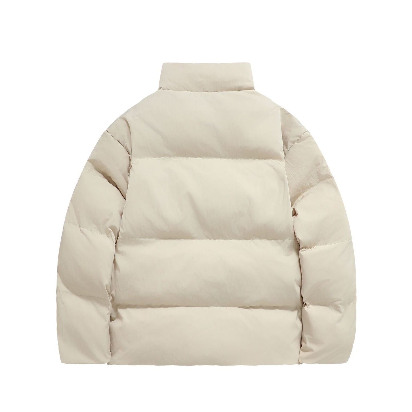 Manteau hiver Solid Color Thickened Stand Collar Cotton Jacket for Men with Double Zipper and Loose Fit