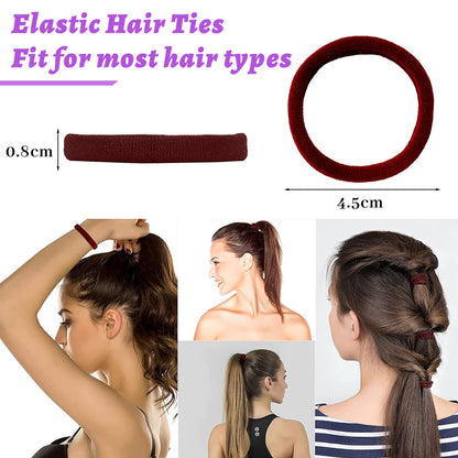 4 Pièces Bonnet Satin Cheveux Nuit et 4 Elastiques à Cheveux, Bonnet de Sommeil Chapeau Nuit en Satin à Large Band Élastique Bonnets de Nuit Doux pour Femmes Cheveux Longs Cheveux Bouclés