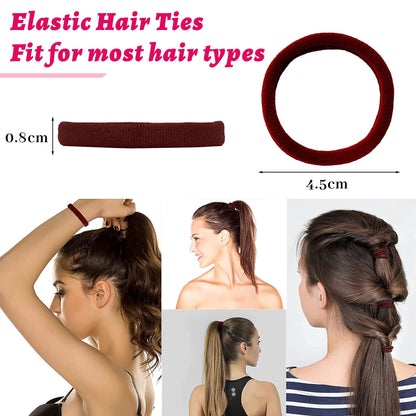 4 Pièces Bonnet Satin Cheveux Nuit et 4 Elastiques à Cheveux, Bonnet de Sommeil Chapeau Nuit en Satin à Large Band Élastique Bonnets de Nuit Doux pour Femmes Cheveux Longs Cheveux Bouclés