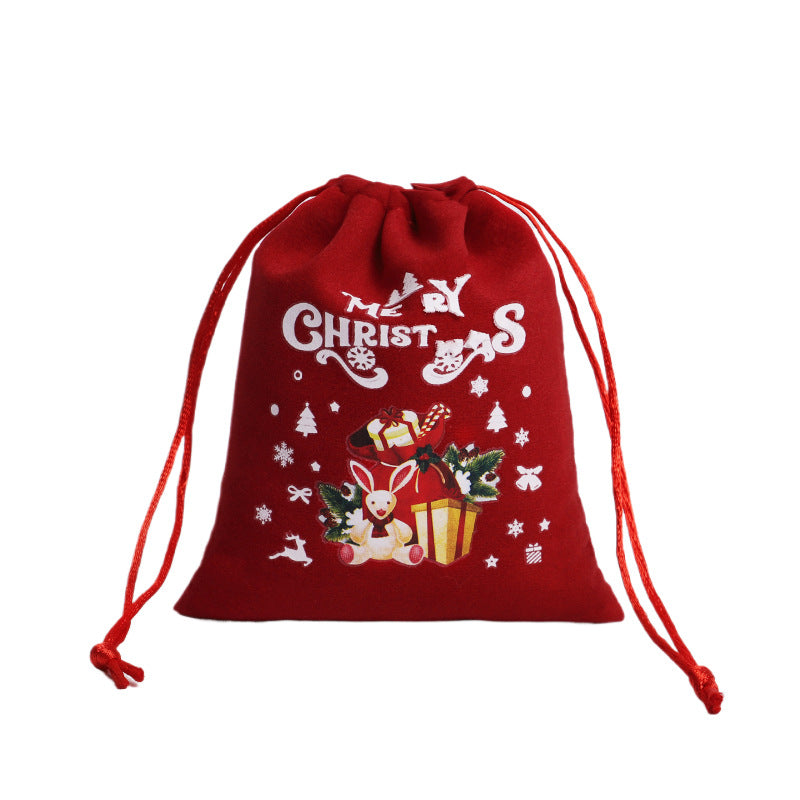 Christmas Gift Velvet/linen Drawstring Bags Bracelet Jewelry Candy Packaging Bags