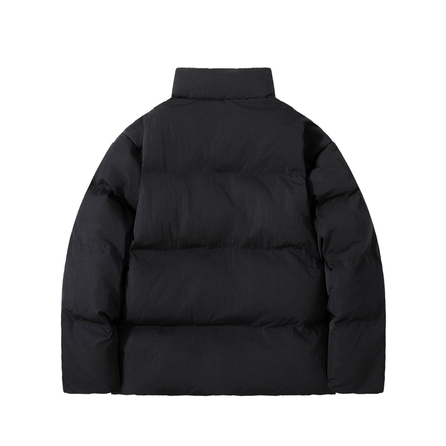 Manteau hiver Solid Color Thickened Stand Collar Cotton Jacket for Men with Double Zipper and Loose Fit